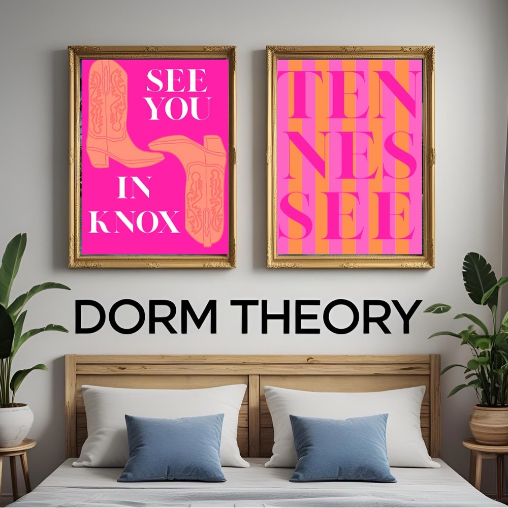 Theory Vibrant Pink and Orange Posters